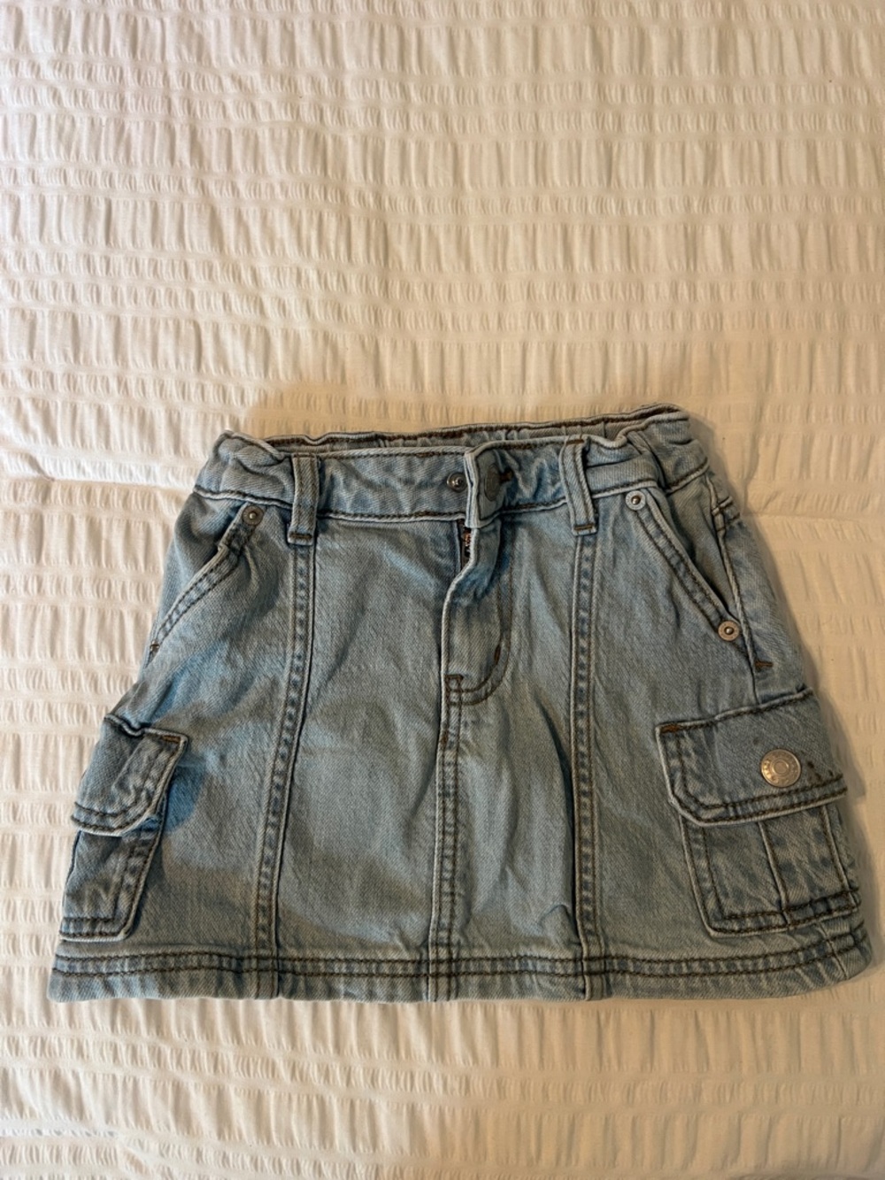 Cat & Jack Light Blue Denim Cargo Mini Skirt